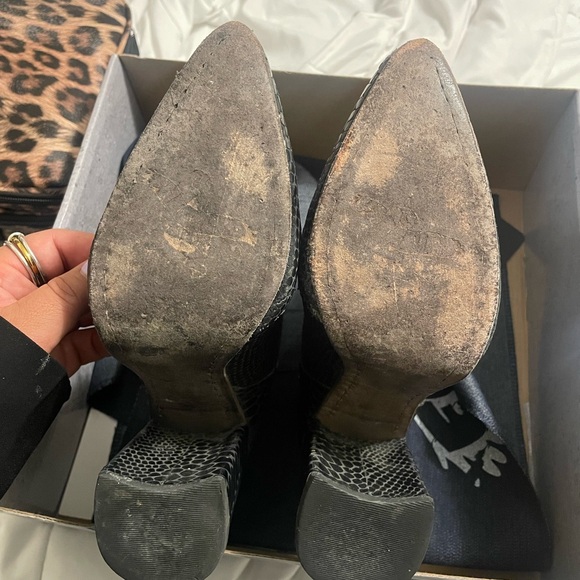 Black Joey Snake Ankle Boots - Picture 2 of 5